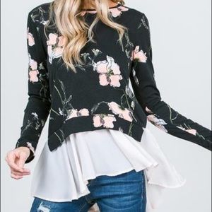 Floral and ruffle top